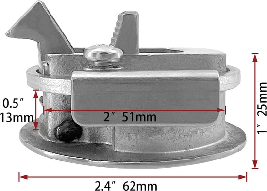 Boat Latches Stainless Steel 2", Latch Hatch Round Pull Marine Flush Locking Lift Handle Deck -