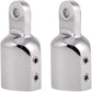 316 Stainless Steel Heavy Duty Fitting Bimini Top Cap Fits 1" (25.4mm) OD Round Tube External Eye End with Two Screws for Boat Covers Marine Hardware(2pcs)