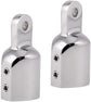 316 Stainless Steel Heavy Duty Fitting Bimini Top Cap Fits 1" (25.4mm) OD Round Tube External Eye End with Two Screws for Boat Covers Marine Hardware(2pcs)