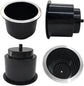 4Pcs Cup Holder Insert Plastic Universal Drop in Chrome with Drain, for RV Boat Car, Pontoon Table Sofa