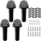 4pc Kayak Fishing Rod Holder - Plastic Flush Mount Boat Holders with Cap Cover for Canoe and Tackle Accessory