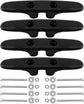MARINRE 4 PCS Marine Black Nylon Cleat Open Base 4-1/2 in Heavy-Duty Boat Deck and Anchor Line w/Finish