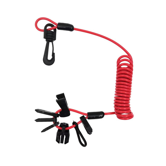 Universal Boat Kill Switch Key Set, Safety Stop Connector Lanyard Cord Replacement for Mercury, Yamaha, Honda, Tohatsu, Johnson, Evinrude, Suzuki