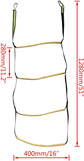 4 Step Boat Rope Ladder, Green and Yellow, Nylon Stainless Steel, 400 lb Load Capacity