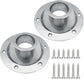 2 Pack Sliver Aluminum RV Table and Floor Mounting Base,RV Pedestal Base Flange, 6 Holes with Screws for Camper Trailer