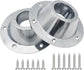 2 Pack Sliver Aluminum RV Table and Floor Mounting Base,RV Pedestal Base Flange, 6 Holes with Screws for Camper Trailer