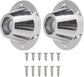 2 Pack Sliver Aluminum RV Table and Floor Mounting Base,RV Pedestal Base Flange, 6 Holes with Screws for Camper Trailer