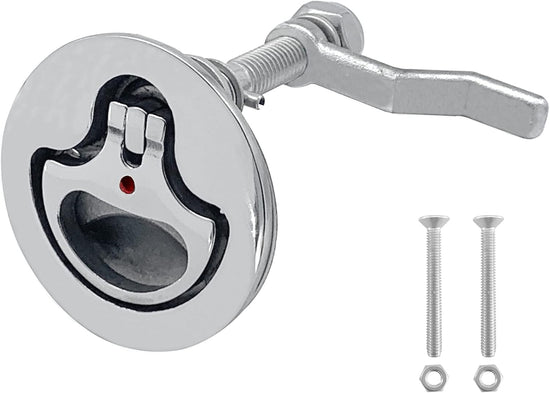 Boat Cam Latch Flush Pull Hatch Lift Stainless Steel with Back Plate Fasteners Screws