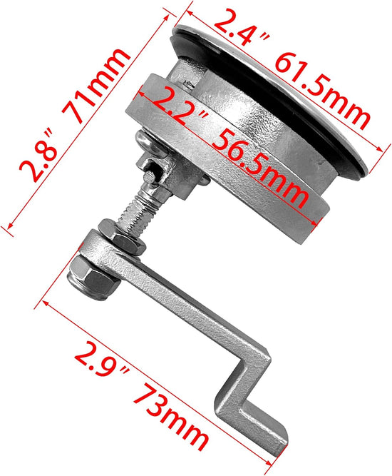 2Pcs Marine Grade Stainless Steel Floor Buckle Hatch Latch Flush Turning Lift Handle Recessed Pull Ring Non-Locking with Lock