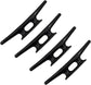 4 Pack Boat Cleat Black Nylon Dock Kayak Cleat,4/6/8 inch with Fasteners