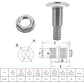 1/2" Stainless Steel Thru-Hull ，Barbed Standard Length Straight Fitting Boat Barbed Hose Thru Drain Connector