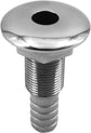 1/2" Stainless Steel Thru-Hull ，Barbed Standard Length Straight Fitting Boat Barbed Hose Thru Drain Connector
