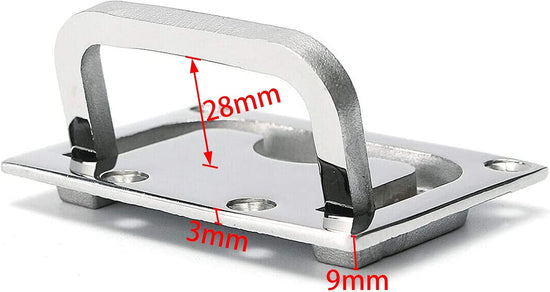 2pcs Marine Stainless Steel Flush Fitting Lifting Pull. Hatch Lift Ring Handle with Screws