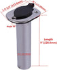 Boat Stainless Steel Fishing Rod Holder Flush Mount 90 Degree with Rubber Cap, Liner and Gasket 1Pcs