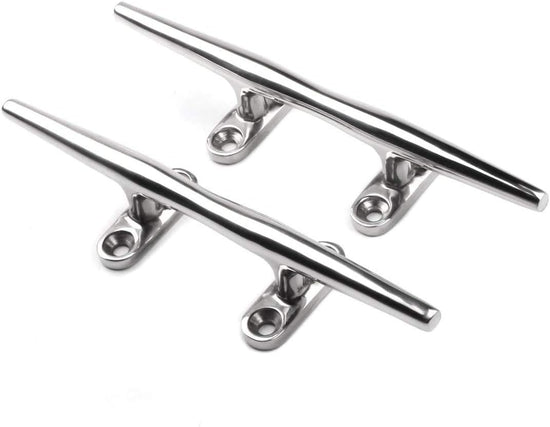 Heavy 316 Stainless Steel Dock Cleat Boat Open Base 5 inch (2PCS)