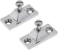 2PCS Bimini Top Side Mount Deck Hinge Fitting Hardware Base High Polished Marine Grade 316 Stainless Steel