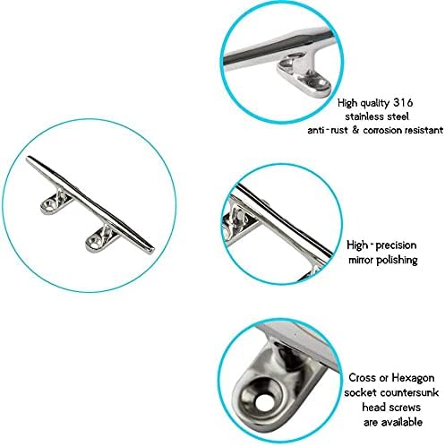 2pcs Boat Dock Cleat Marine 316 Stainless Steel Open Base 4&