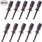 Hackle Pliers for Fly Tying 10PCS, 8 Colors Hook Pliers, Plastic Long Tip Hooks Lures Tool, Rapping Tools Fishing Clip Brown