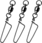 25-Pack Fishing Snap Swivels, High Strength Ball Bearing Swivel with Stainless Steel Coastlock Snaps, Black Nickel Coating Corrosion Resistance Freshwater Saltwater Snaps Swivels 