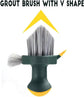 4-in-1 Grout Brush with Squeegee,Durable Bristles,Heavy-Duty Scrub Brushes for Cleaning Stiff Bristles Bathroom & Kitchen,Tile Floors Wall/Corner/Window (Green) Green