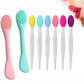 6Pcs Lip Scrub Brush & 2Pcs Silicone Face Mask Applicator Brush,Gentle Exfoliator Scrubber Tool