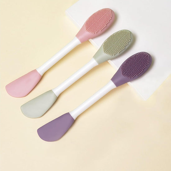 3PCS Double-Ended Silicone Face Mask Brush,Facial Cleansing Brushes,Facial Applicator,3-in-1 Brush Mud/Cream,Soft Makeup Beauty Tools for Apply Cream/Mud