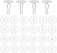 30 Pieces Clear Self-Adhesive Ceiling Hooks, No-Drill Ceiling Hooks, Sticky Hooks with Flagpole Clips for Bedroom, Bathroom, Kitchen, Bedroom Wall, Carnival Item