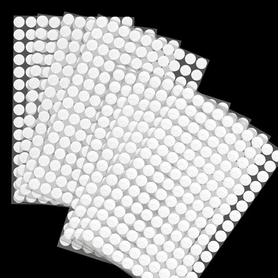 1008 Self-Adhesive Hook and Loop Dots - Petluno 10mm White Hook and Loop Stick on Dots, Round Hook and Loop Fasteners, Self Adhesive Hook and Loop Tape Strips for School Learning Materials, Christmas Cards, Binder Wallets 504