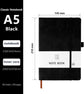 A5 Notebook, Notebook Note Book Pad Journal Notepad PU Leather for Office School Home Business Writing & Taking 200 Pages (100 Sheets)- Black