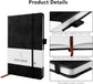 A5 Notebook, Notebook Note Book Pad Journal Notepad PU Leather for Office School Home Business Writing & Taking 200 Pages (100 Sheets)- Black