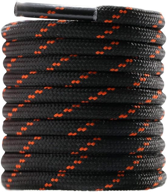 Round Work Boot Laces - Heavy Duty, Thick Replacement for Men, Women, Adults Walking, Hiking, Steel Toe, Safety, Hunting Boots Black/Brown 29" ( 75 cm )