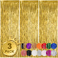 3 Pack 3.3x8.2 Feet Gold Foil Fringe Backdrop Curtains, Tinsel Streamers, for 2025 New Years Eve, Graduation, Birthday, Baby Shower, Gender Reveal, Disco Party 05