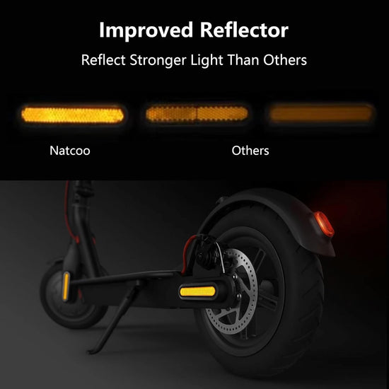 Reflective strip tire covers for Xiaomi M365, Pro, 1S, Essential, Pro2, Mi3, front and rear wheel protectors, reflective e-scooter accessories (black/orange)