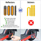 Reflective strip tire covers for Xiaomi M365, Pro, 1S, Essential, Pro2, Mi3, front and rear wheel protectors, reflective e-scooter accessories (black/orange)