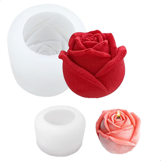 2 candle-shaped molds for pouring, 3D silicone for Mother&