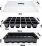 Petluno 4-piece seedling trays, 24-cell plastic seedling propagation trays, flower seed growing containers with adjustable ventilation openings for greenhouse, garden, home (with lids and bases)
