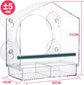 Strong suction window bird feeder, large capacity window bird feeder with removable seed tray and drainage holes for bird food, suitable for Dunnock, Blue Tit, Robin and small wild birds, 21 cm x 20 cm x 10 cm