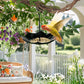 Bird feeder house, 18 x 16.5 cm, protection for poultry, outer covers, small adjustable height cover, bird feeding station for garden, balcony, rain shelter
