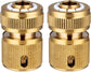 CT 2 st Brass Hose Connector Hose End Quick Coupling 1/2" Hose Pipe for Gardening, Watering, Car Washing