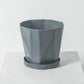 Flower pot, set of 3 flower pots, diameter 13 cm, with plastic saucer, round plant pot, weather-resistant, large flower pots A