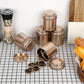 Petluno Set of 6 Loose Leaf Tea Tins 227ml Metal Nut Storage Jars Airtight Containers Kitchen Spice Jars, Food Tin for Tea, Coffee, Biscuits, Sugar