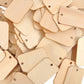 Petluno 100 x Rectangle Unfinished Wooden Planks Pieces of Wood with Holes and Keyrings for Crafting, Labels Pyrography, Wedding Gift, Christmas Decorations, Party Favors Gift