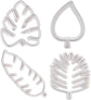 Set of 4 cutters, cookie cutters, leaf cutters, tropical leaves, plastic cake decoration for DIY cookies, fondant, cupcakes, cake