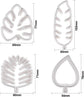 Set of 4 cutters, cookie cutters, leaf cutters, tropical leaves, plastic cake decoration for DIY cookies, fondant, cupcakes, cake