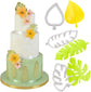 Set of 4 cutters, cookie cutters, leaf cutters, tropical leaves, plastic cake decoration for DIY cookies, fondant, cupcakes, cake