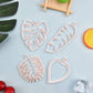 Set of 4 cutters, cookie cutters, leaf cutters, tropical leaves, plastic cake decoration for DIY cookies, fondant, cupcakes, cake