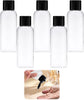 5-piece travel bottle set with flip-cap, 60 ml refillable plastic bottles, empty dispenser for shampoo, travel size, lotion, essential oils, makeup remover, transparent and leak-proof