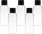 5-piece travel bottle set with flip-cap, 60 ml refillable plastic bottles, empty dispenser for shampoo, travel size, lotion, essential oils, makeup remover, transparent and leak-proof