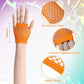 Petluno Elastic Neon Leg Warmers and Fingerless Gloves, 80s Set, Costume Accessory (Orange), Orange, One Size