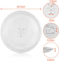 Magnetron plate, glass, 24.5 cm, microwave plate, turntable, glass plate, microwave accessories, replacement turntable with 3 attachments for standard round microwaves
